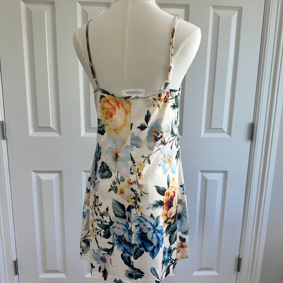 Aladore Floral Blue Orange Ruffle Tie Summer Vacation Cocquette Girl Dress Size6 - Picture 5 of 12